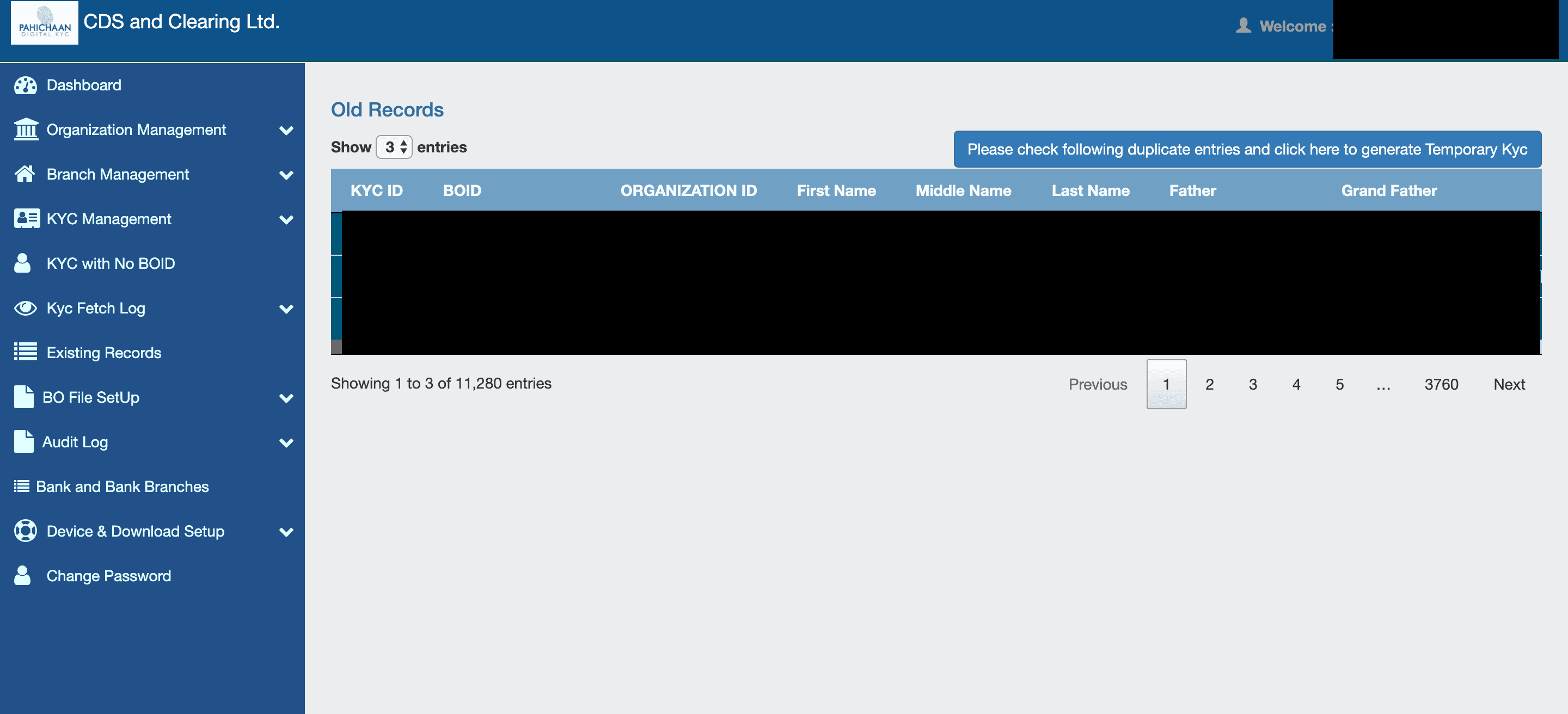 Screenshot of Pahichan KYC App